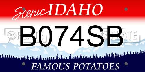 B074SB Idaho License Plate