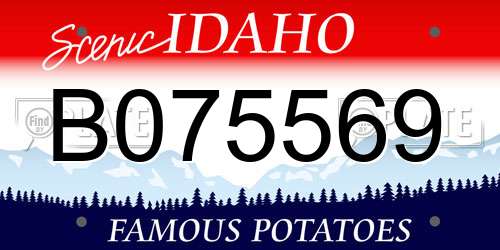 B075569 Idaho License Plate