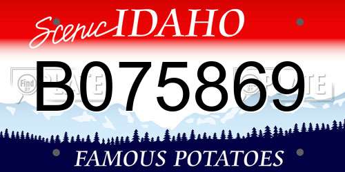 B075869 Idaho License Plate