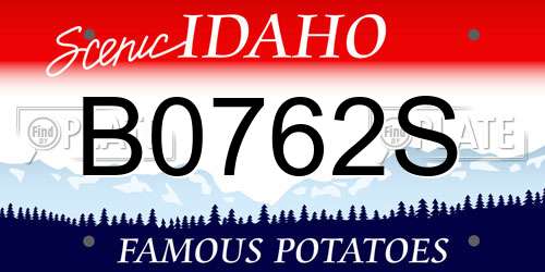 B0762S Idaho License Plate
