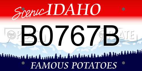 B0767B Idaho License Plate