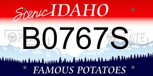 B0767S Idaho License Plate