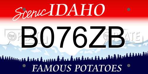 B076ZB Idaho License Plate