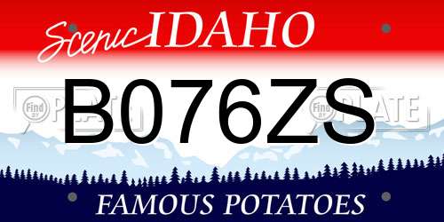 B076ZS Idaho License Plate
