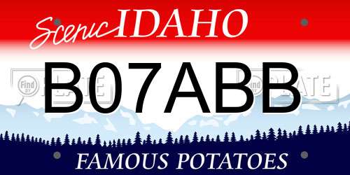 B07ABB Idaho License Plate