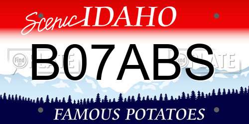 B07ABS Idaho License Plate