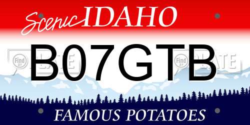 B07GTB Idaho License Plate