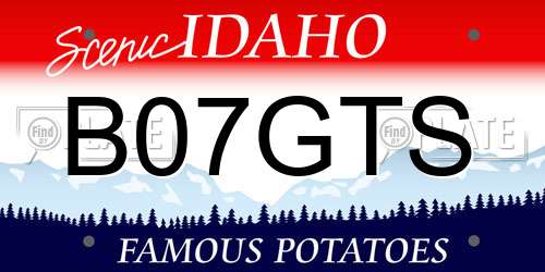 B07GTS Idaho License Plate