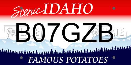 B07GZB Idaho License Plate