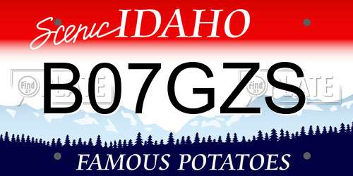 B07GZS Idaho License Plate