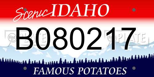 B080217 Idaho License Plate