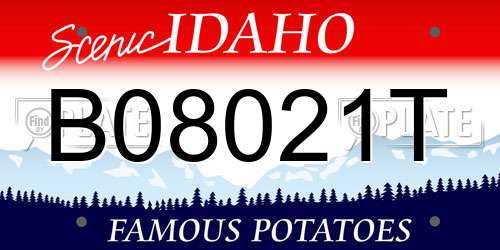 B08021T Idaho License Plate