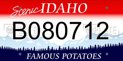 B080712 Idaho License Plate