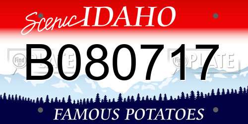 B080717 Idaho License Plate