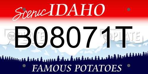 B08071T Idaho License Plate