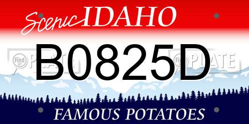 B0825D Idaho License Plate