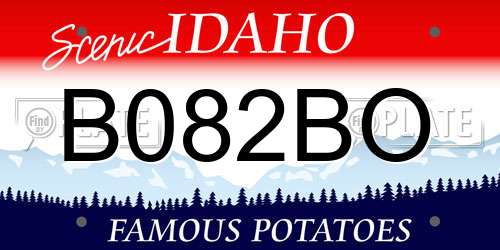 B082BO Idaho License Plate