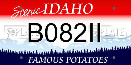 B082II Idaho License Plate