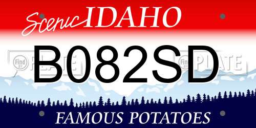 B082SD Idaho License Plate