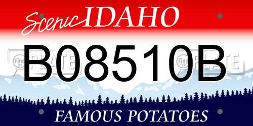 B08510B Idaho License Plate