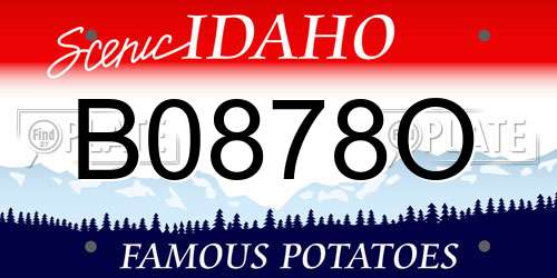 B0878O Idaho License Plate