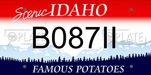 B087II Idaho License Plate