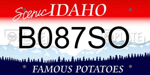B087SO Idaho License Plate