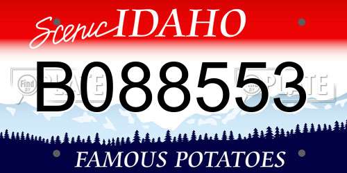 B088553 Idaho License Plate