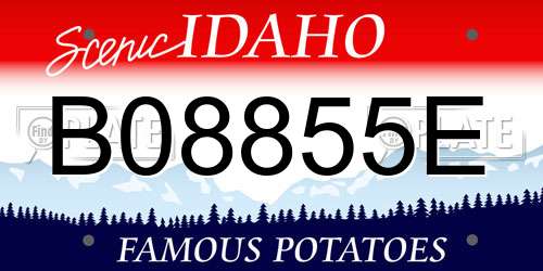 B08855E Idaho License Plate
