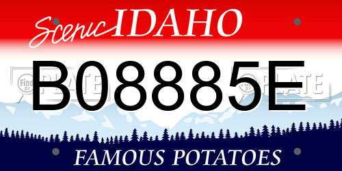 B08885E Idaho License Plate