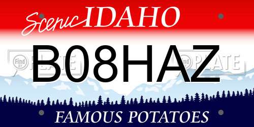 B08HAZ Idaho License Plate