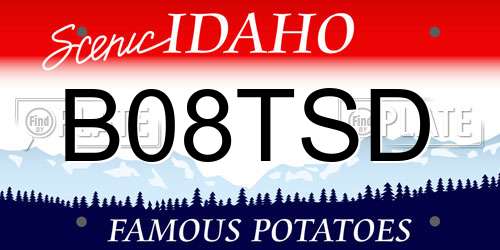 B08TSD Idaho License Plate