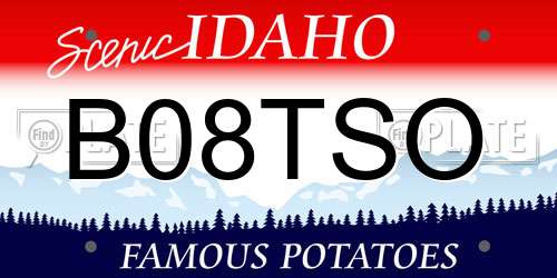 B08TSO Idaho License Plate