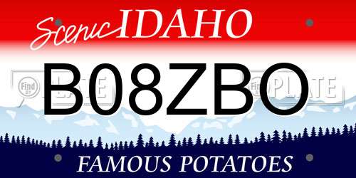 B08ZBO Idaho License Plate