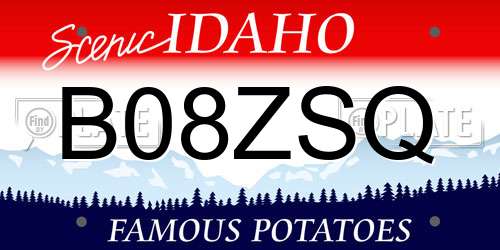 B08ZSQ Idaho License Plate
