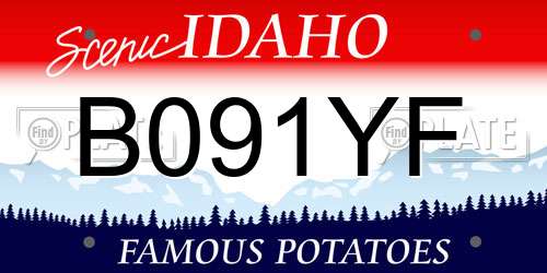 B091YF Idaho License Plate