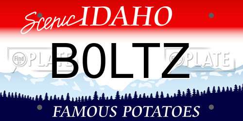 B0LTZ Idaho License Plate