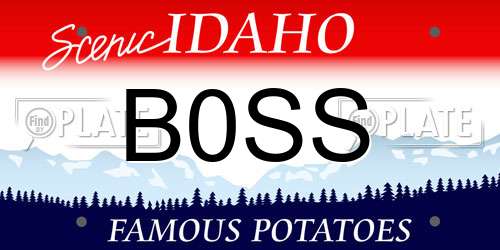 B0SS Idaho License Plate