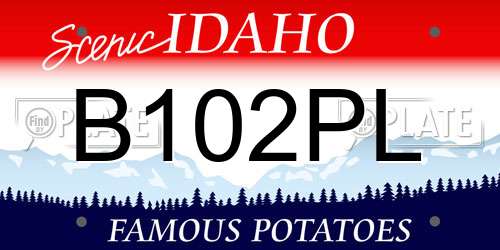 B102PL Idaho License Plate