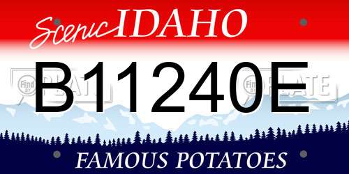 B11240E Idaho License Plate