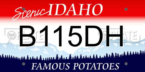 B115DH Idaho License Plate