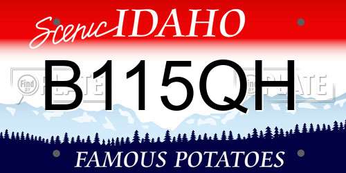 B115QH Idaho License Plate