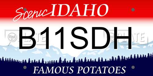 B11SDH Idaho License Plate