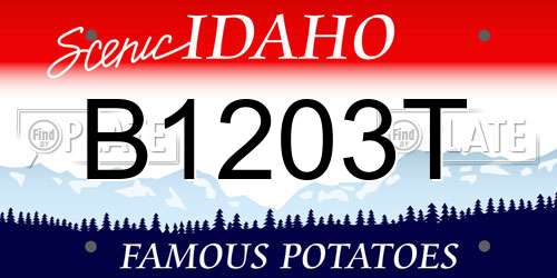 B1203T Idaho License Plate