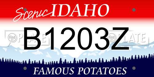 B1203Z Idaho License Plate