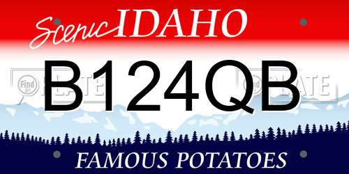 B124QB Idaho License Plate