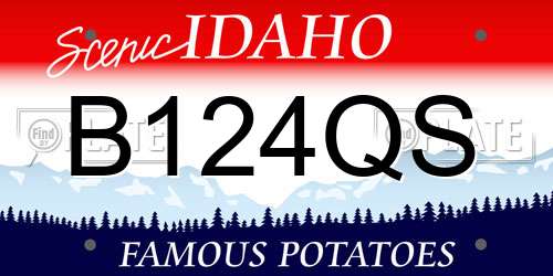 B124QS Idaho License Plate