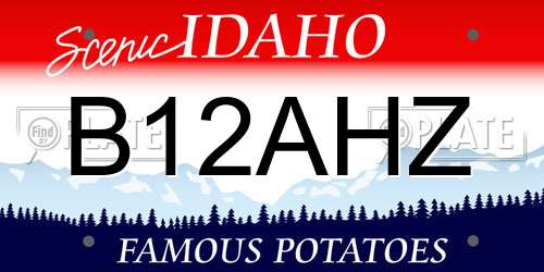 B12AHZ Idaho License Plate