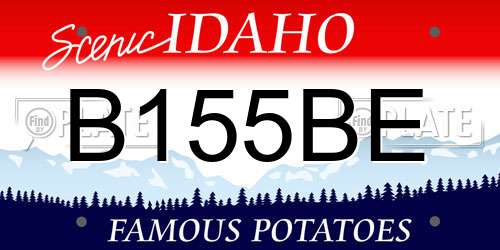 B155BE Idaho License Plate