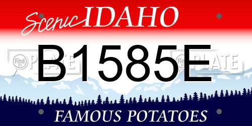 B1585E Idaho License Plate